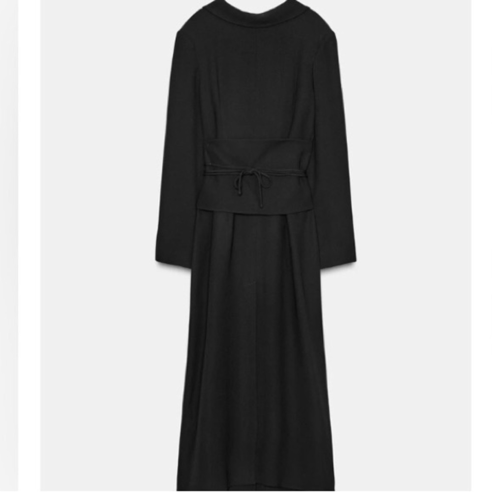 ZARA COAT DRESS WITH SASH ZW COLLECTION NWT SIZE SMALL - Picture 4 of 7
